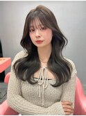 韓国ヘア/顔まわりカット/くびれヘア/前髪あり/