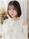 透けバング前下がり切りっぱなし黒髪ミニボブc7戸頭20代30代40代