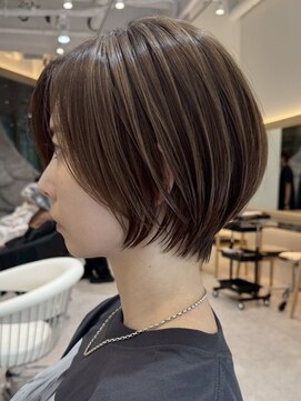 ソワネ 表参道(soigne) 表参道髪質改善カラーウルフショートカットベージュアッシュ50代