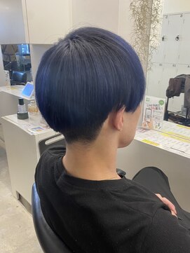 ネイビーブルー　新宿/メンズ/ショート/刈り上げ