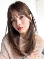 シオン(shion) ロング顔周りレイヤー韓国ヘアココアベージュ_F61279