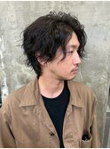 波巻きツイストスパイラルパーマ/フェザーパーマ/眉毛/メンズ