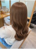 重ためロング×明るめベージュ