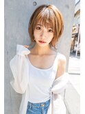 小顔ウルフ＃マロンベージュAラインボブ