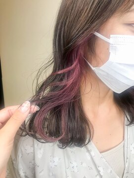 アヴァンス アリオ鳳店(AVANCE) インナーカラー×イヤリングカラー×ピンク×ケアブリーチ