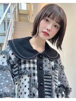 ミンクス 青山店(MINX) 【清水豊】外ハネボブ 前髪ぱっつん 暗髪ボブ
