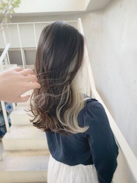 アクアオモテサンドウ(ACQUA omotesando) ◎インナーカラーイヤリングカラーホワイトミルクティーベージュ