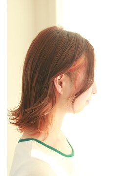 ニライヘアー(niraii hair) インナーカラー　オレンジ