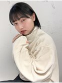 "久保田"グレーベージュフルバングイメチェンヘアスタイル