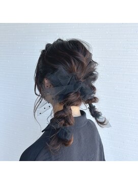 アパートメントヘアー ゆるふわリボンアレンジ/ヘアセット/ヘアアレンジ