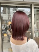 【ADORE 横浜】ワインレッド×ブリーチなしカラー