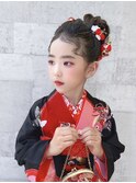 七五三 7歳 着物 ヘアセット メイク 着付け