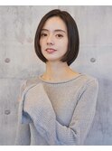 透明感韓国風ボブ前髪なしワンカラー20代30代40代50代