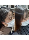 前髪縮毛矯正BeforeAfter