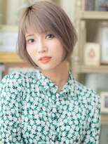 カバーヘア イヴ 戸頭店(COVER HAIR EVE)&nbsp;外国人風シルキーベージュ前下がりミニボブc6戸頭20代30代40代