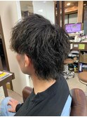 ツイストパーマ・マッシュウルフ・メンズカット・眉毛カット