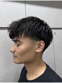 刈り上げアップバングスパイキーショートパーマスパイラルパーマ