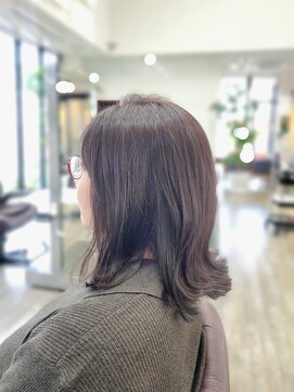 アン アオヤマ(Ann AOYAMA) 切りっぱなしBOB／オリーブカラー