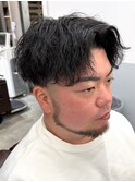 MEN’S HAIR/サーフカール/刈り上げセンターパート/北堀江☆