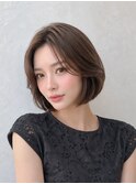 夏カラーブリーチなしフレンチバング/ショートボブベージュp大宮
