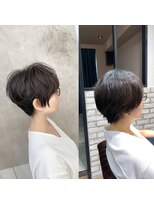 アヴァロン(AVALON)&nbsp;クセ風ワンカールパーマショート×イルミナヌードブラウン