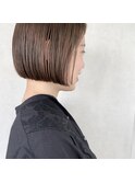 20代30代ぱつんボブ　ミニボブ　メルティカラー/マッシュ