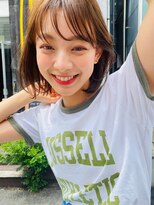メーヴェ(Mowen) mowen×鎖骨ミディアム×モカベージュ×似合わせカット×波巻き