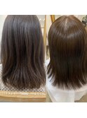 [AnFye une Qatll」カット+ジュエリーシステム+縮毛矯正