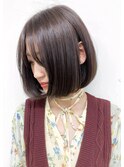 ナチュラル縮毛矯正×上品透明感グレージュでツヤボブ【Laetus】