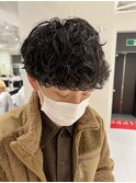 波巻きスパイラルツーブロック刈り上げイメチェンツイストパーマ