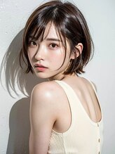 ヘアサロン イリー 西那須野(iLii) 外ハネ小顔カット◎シルキーベージュ斜めバンググレージュカラー