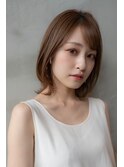 大人かわいい前髪セシルカットココアブラウンフリンジウェーブ