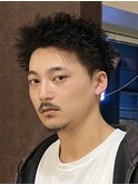 心斎橋スパイキーショートフェザーショート短髪ツイストパーマ