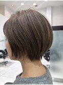 ◎30代40代向け小顔見せ丸みショートボブ×美髪