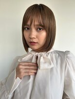 カバーヘア ブリス 大宮西口(COVER HAIR bliss) 艶髪オリーブベージュ前下がりミニマルボブp2大宮20代30代40代