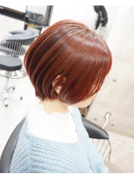 ヘアテリア リュウ 大塚(hair teria ryu) ショートボブ/ブリーチなしカラーバターオレンジ