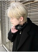ワンホンブロンド_アッシュブラックマッシュパーマ_ba382441