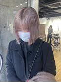 切りっぱなしボブ エアリーロング 美髪 ピンクブラウン