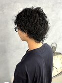 men'sが好む波巻パーマ