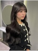 艶髪グレージュ × かわいい顔まわりカット