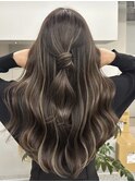 ミルクティーベージュダブルカラーハイライトバレイヤージュ