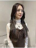 フェイスフレーミングインナーカラーホワイトベージュくびれヘア