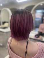 カラペア 大みか店(Color-pair)&nbsp;ピンクレイヤーボブ(^^)