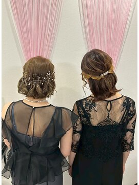 ベルグロー 北新地上通り店(BELLEGROW) 【ショートボブも華やか】お呼ばれアレンジ|大阪梅田