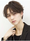 韓国風ニュアンスアップバング毛流れセンターパートミニウルフ