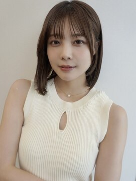 POCKET郡山安積店 ショートカットレイヤーカット髪質改善縮毛矯正【4月1日OPEN予定】 結べるボブ×オリーブベージュ