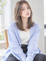 ドット ヘアー(dot.hair) ミディアムレイヤー / シースルーバング / まろやかベージュ