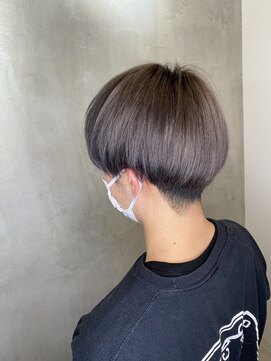 アンダーバーホワイトモデ 河内長野(_WHITE mode) ☆ グレージュブラウン　2ブロックマッシュ