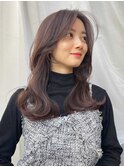 10代20代30代40代 大人可愛い韓国ヘア 顔回りレイヤー