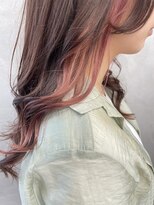 ファイブバイジエクト 堀江(FIVE by The Ect)&nbsp;ピンクインナーカラー　インナーカラー　イヤリングカラー